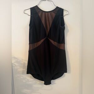 Chic Black Sleeveless Dance Bodysuit